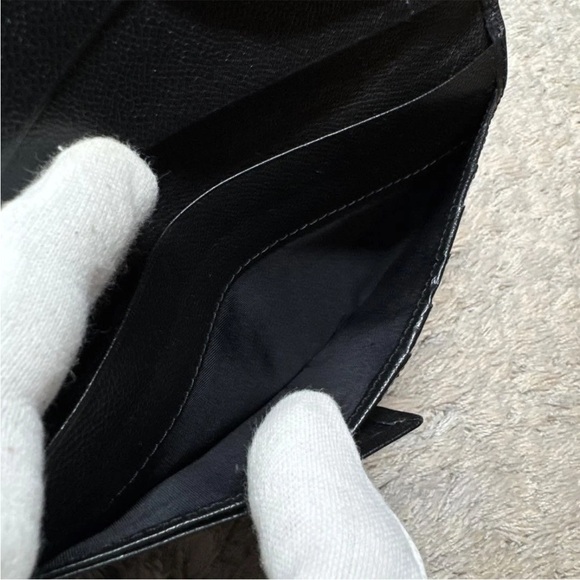 Yves Saint Laurent Black Wallet with Gold Accents - Picture 10 of 12